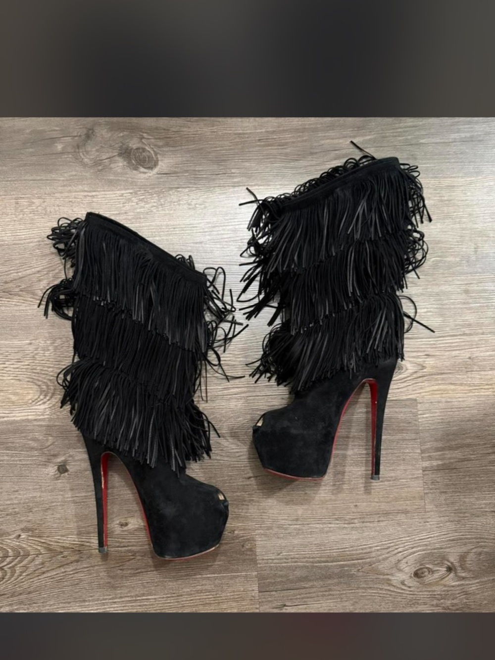 Christian Louboutin Highness Tina 20th Anniversary Fringe Booties